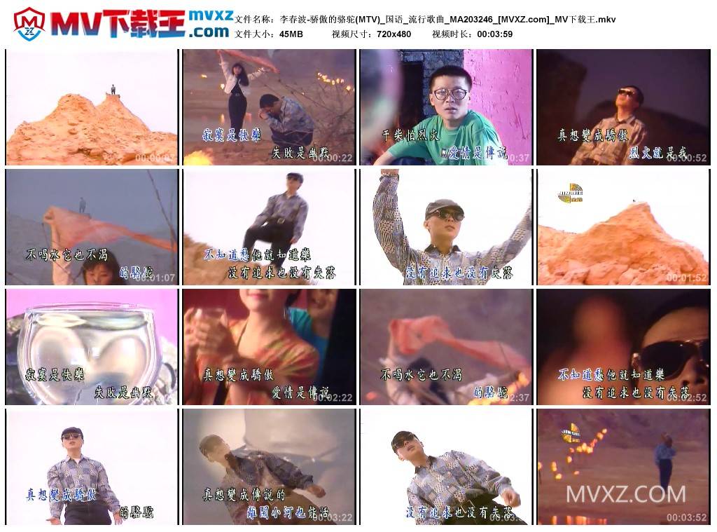李春波-骄傲的骆驼(MTV)_国语_流行歌曲_MA203246